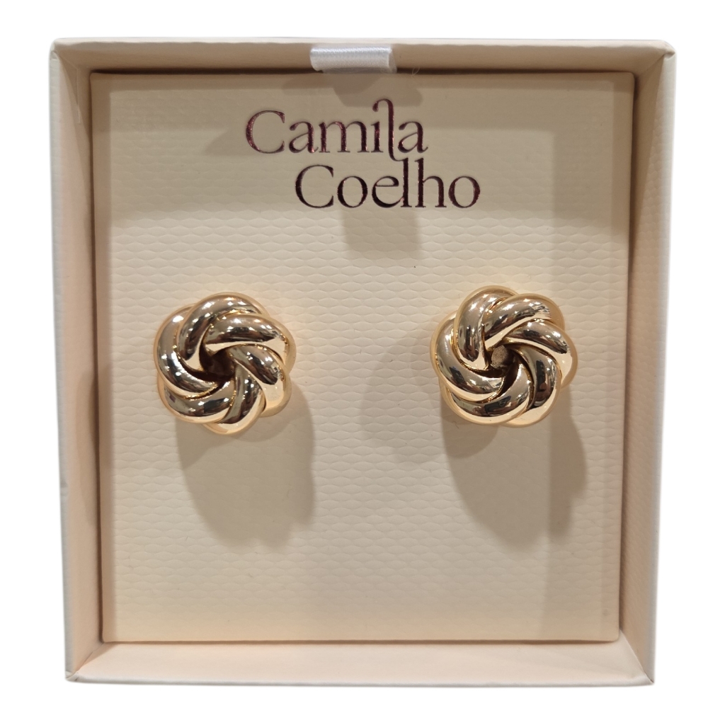 Camila Coelho Gold Knot Stud Earrings
